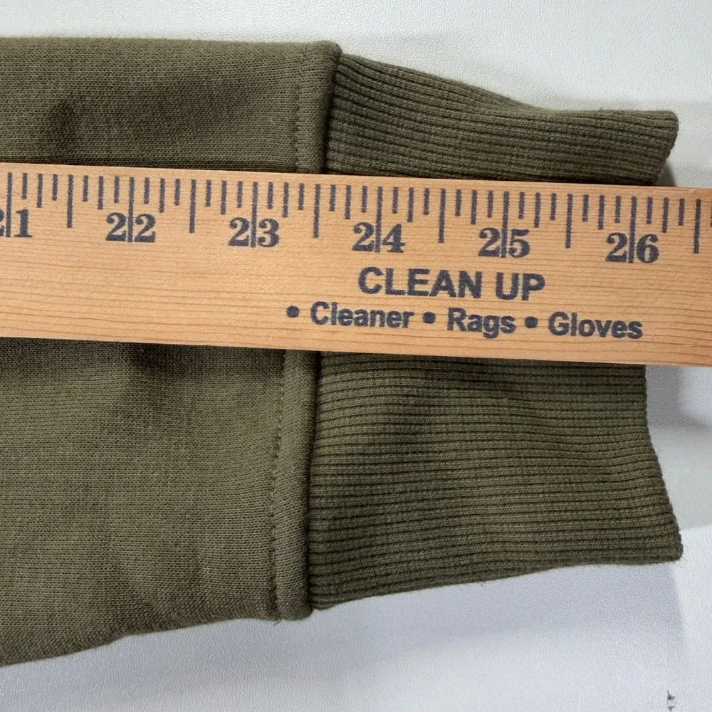 True Religion Big HS Foil Zip Hoodie Mens M Kalamata Olive Green Loungewear